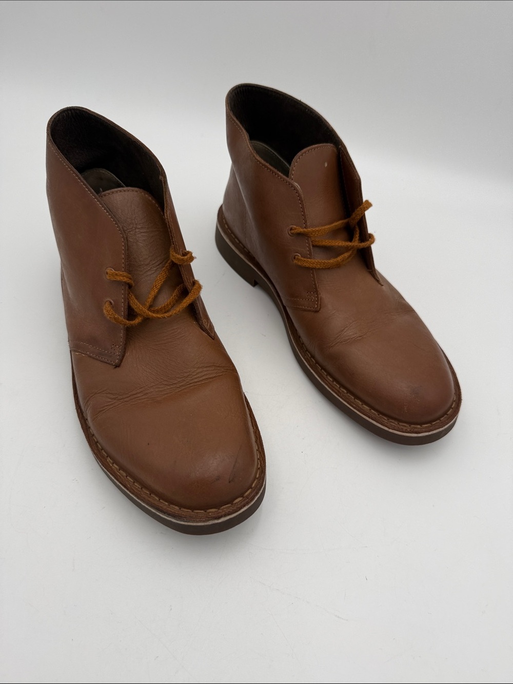 Clarks Men's Brown Leather Chukka Boots  10.5 casual office retro grandpa